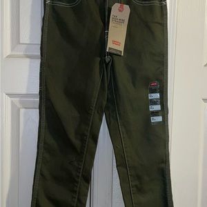 Women’s NWT Levi’s 724 high rise cropped straight jeans size 00 olive green carg